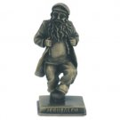 8 cm. Pewter Coated Lead Dancing Cossack Figurine with Jerusalem Stand