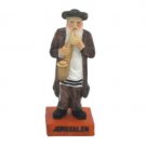 Polyresin Multicolor Hassidic Figurine Playing the Saxophone