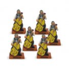 6 cm. Multicolor Polyresin Hassidic Cello Player Figurine 6 pc. Set