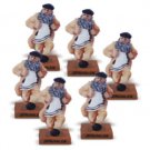 6.5 cm. Multicolor Polyresin Cossack Chock Dancers Figurines