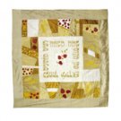 Yair Emanuel Chuppah with Pomegranates and Hebrew on Raw Silk