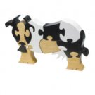 Yair Emanuel Cow Shaped Freestanding Wooden Puzzle
