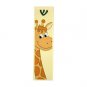 7 Centimeter Child's Mezuzah of Wood Painted with a Friendly Giraffe