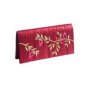 Yair Emanuel Pomegranate Embroidered Silk Evening Bag in Red