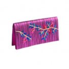Yair Emanuel Pomegranate Embroidered Silk Evening Bag in Purple