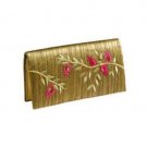 Yair Emanuel Pomegranate Embroidered Silk Evening Bag in Gold
