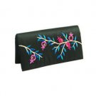 Yair Emanuel Pomegranate Embroidered Silk Evening Bag in Black