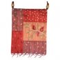 Yair Emanuel Red Embroidered Applique Bag with Pomegranate Design
