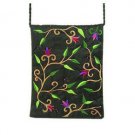 Yair Emanuel Embroidered Women’s Bag with Pink Flowers