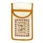 Yair Emanuel White Embroidered Quilted Silk Glasses Case