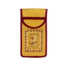 Yair Emanuel Gold Embroidered Quilted Silk Glasses Case