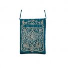 Yair Emanuel Blue Oriental Style Handbag with Embroidery