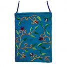 Embroidered Yair Emanuel Turquoise Bag with Flowers