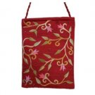 Embroidered Maroon Floral Bag by Yair Emanuel