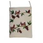 Yair Emanuel White Embroidered Hand Bag with Branch Design