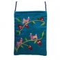 Turquoise Yair Emanuel Embroidered Bag with Bird Motif