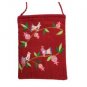 Embroidered Maroon Handbag with Bird and Pomegranate Motif by Yair Emanuel