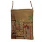 Yair Emanuel Designed Embroidered Handbag with Golden Jerusalem Design