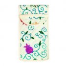 Yair Emanuel Silk-Screened Glasses Pouch with Pomegranates