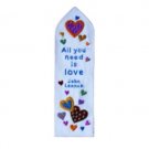 Yair Emanuel Raw Silk Embroidered Bookmark with All You Need is Love in English