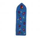 Yair Emanuel Raw Silk Embroidered Bookmark with Pomegranates in Blue