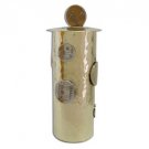 Brass Tzedakah Box with Hammered Pattern and Flat Israeli Coins