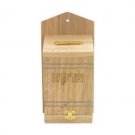 Wooden Tzedakah Box with Chain