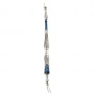 Torah Pointer with Jerusalem and Blue Floral Pattern in Metal and Glass