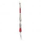 Torah Pointer with Jerusalem and Red Floral Pattern in Metal and Glass