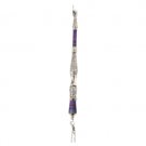 Torah Pointer with Jerusalem and Purple Geometric Pattern in Metal and Glass
