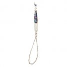 Torah Pointer with Blue Beads and Purple Geometric Pattern in Metal