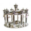 Sterling Silver Torah Crown with Drops and Eleven Small Crowns