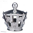 Sterling Silver Torah Crown with Hammered Pattern and Orbs
