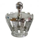 Sterling Silver Torah Crown with Cut-out Jerusalem and Hebrew Text