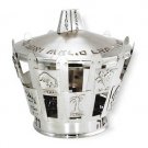 Sterling Silver Torah Crown with 12 Tribes Insignia and Hebrew Text