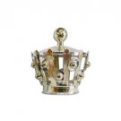 Sterling Silver Torah Crown with Brass Orbs and Hammered Pattern