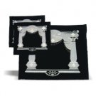 Black Velvet 43x35 Tallit Bag Set with Two Tefillin Bags and Embroidered Gateway