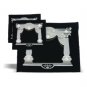 Black Velvet 43x35 Tallit Bag Set with Two Tefillin Bags and Embroidered Gateway