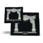 28x35cm Black Velvet Tallit and Tefillin Bag Set with Gateway and Silver Plates