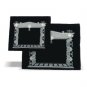 35x28cm Black German Velvet Tallit Bag Set with Gateway and 3 Silver Plates