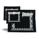 43x35cm Black Velvet Tallit & Tefillin Bag Set with Trapeze Gateway and Silver