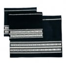 43x35 Centimeter Black German Velvet Tallit Bag Set with Silver Plates