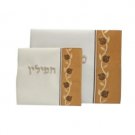 Embroidered Tefillin Set with Pomegranates