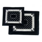28x35cm German Velvet Tallit and Tefillin Bags with Silver Plates and Jerusalem