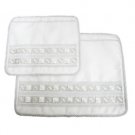 White 28x35cm Tallit and Tefillin Bags with Silver Plates and Geometric Pattern