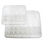 White 28x35cm Tallit and Tefillin Bags with Silver Plates and Geometric Pattern