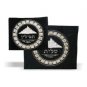 28x35cm Dark Blue Tallit Bag with Embroidered Silver Jerusalem and Silver Plates