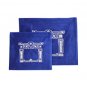 Blue Velvet Tallit and Tefillin Set with Gate