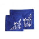 Blue Velvet Tallit and Tefillin Set with Lotus