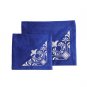 Blue Velvet Tallit and Tefillin Set with Lotus